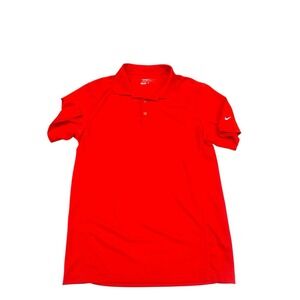 Nike Golf Polo Shirt Mens Small Red Dri Fit Tour Performance